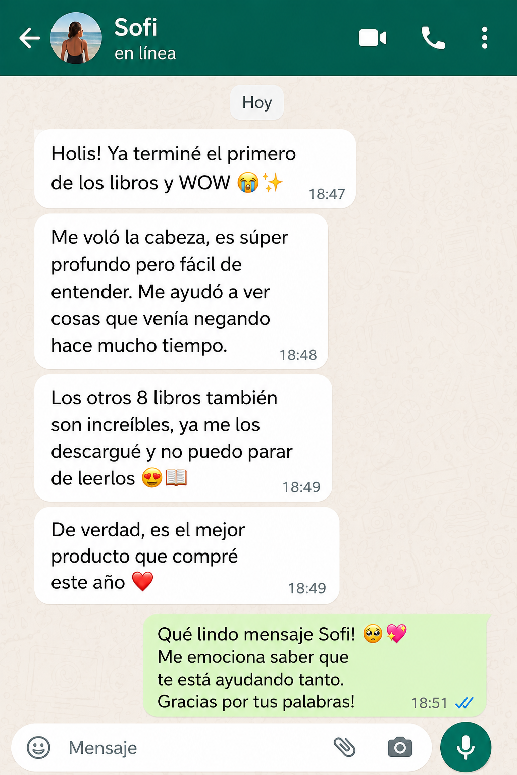 Testimonio de Sofi sobre Mi psicóloga me dijo